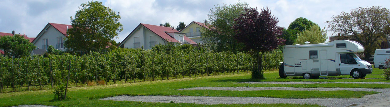 Headerbild Wohnmobil Stellplätze mit grüner Wiese